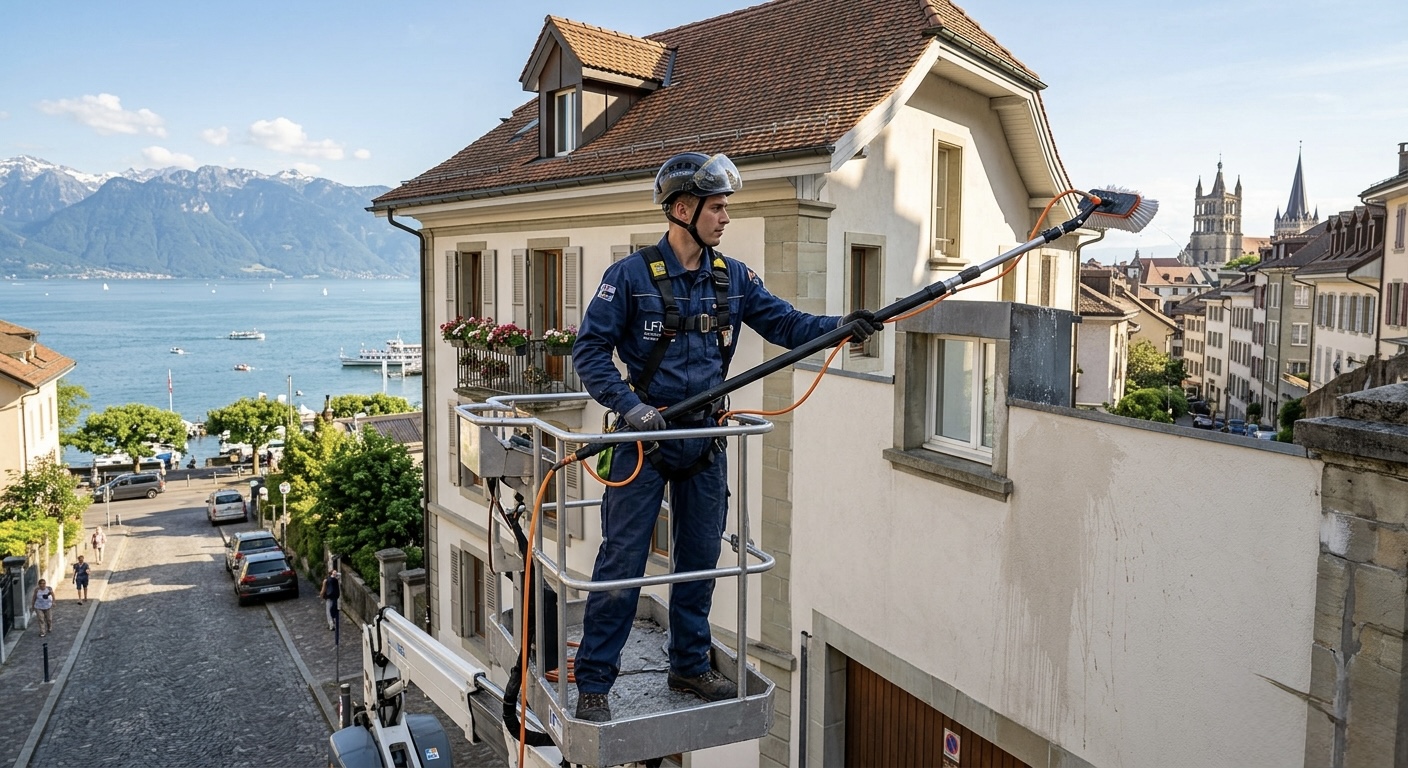 Nettoyage façade maison Lausanne